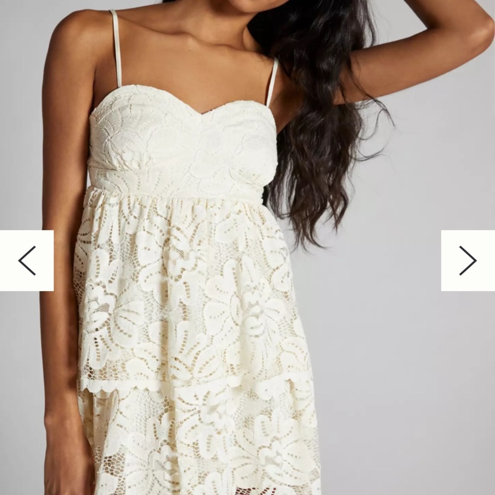 NWT Anthropologie Maeve Strapless Lace Mini Dress Petite